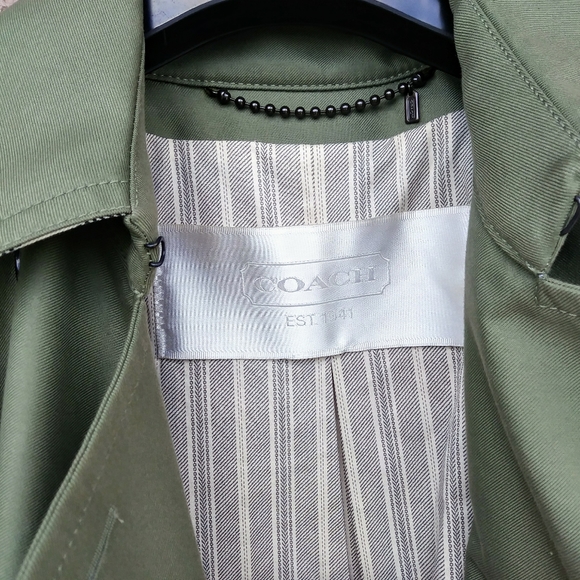 COACH 1941 TRENCH COAT JACKET WOMEN'S NATURAL BUTTON ADJUSTABLE BELT - Picture 5 of 13